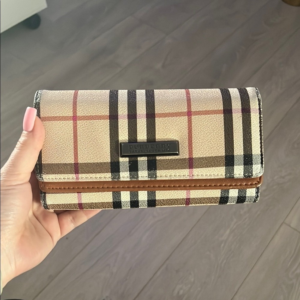 Burberry Tan Checkered Women's Wallet